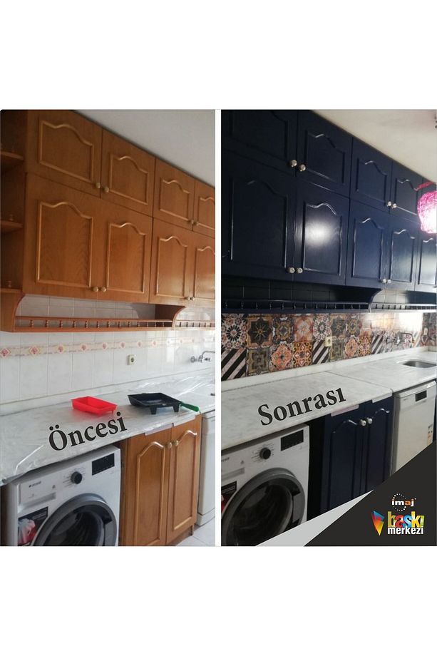 Mutfak Tezgah Arası Kendinden Yapışkanlı Folyo Kaplama Eskitme Taş Desen 60cm X 100cm - 5