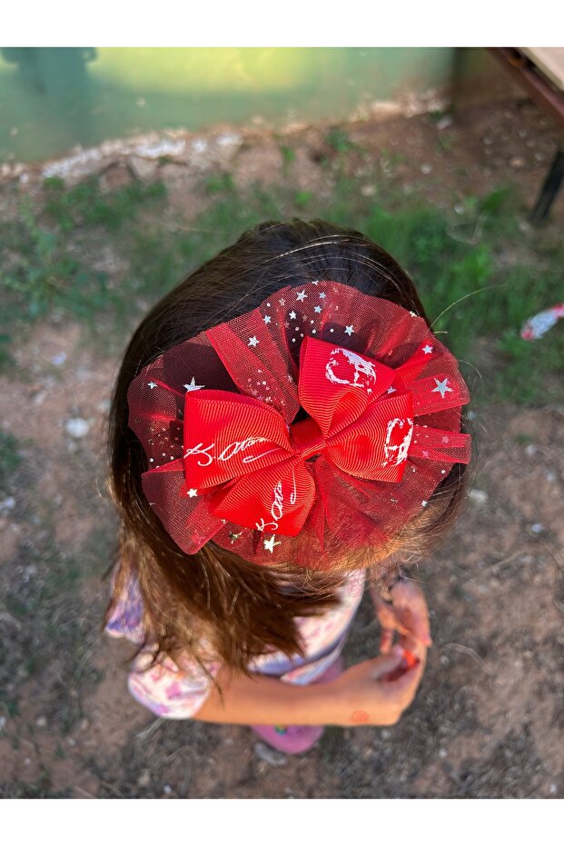 Atarürk Custom Made Crown Clasp with Printed Ribbon and Star Tulle Detail