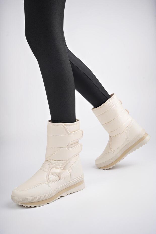 Damskie buty przeciwdeszczowe i śniegowe Felya Gwarantowane, futrzane i zapinane na rzepy - 7