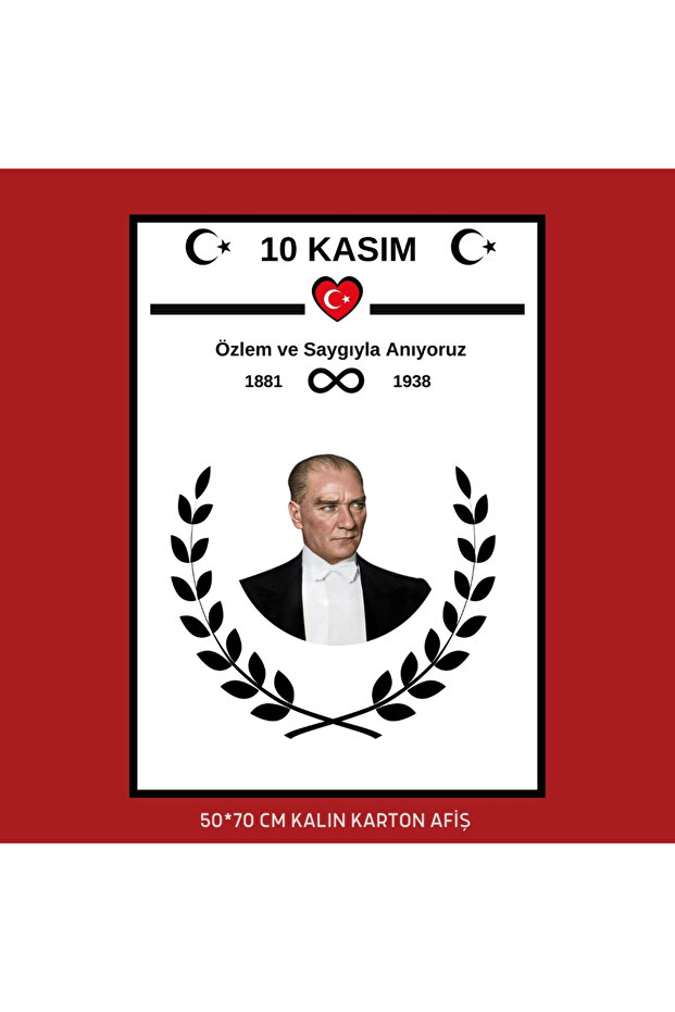 10 November Ataturk Banner 50X70 cm Bristol Print 04