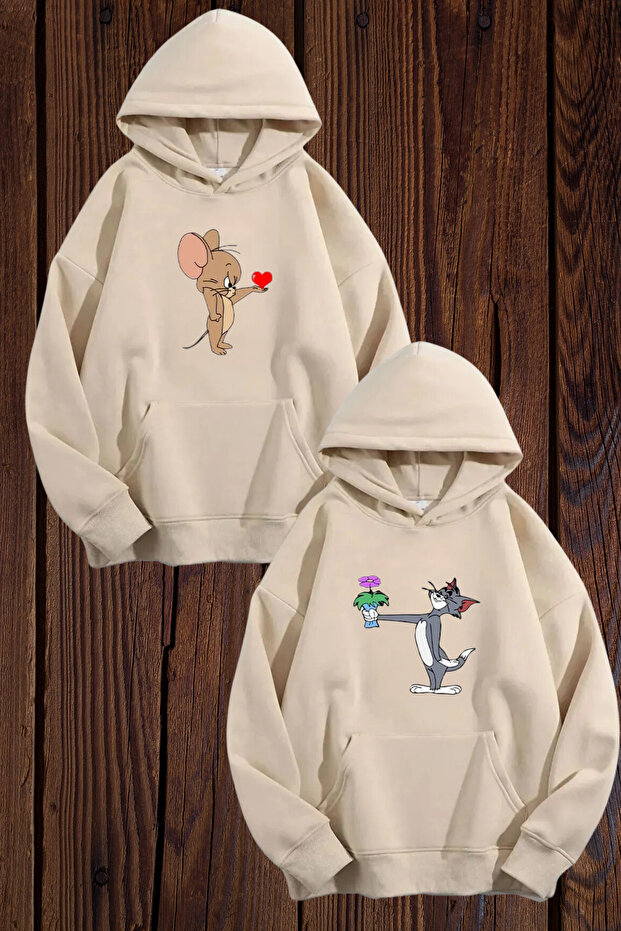 Tom and Jerry Printed Lover Combination Design Sweatshirt