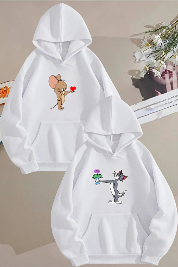 Tom and Jerry Printed Lover Combination Design Sweatshirt