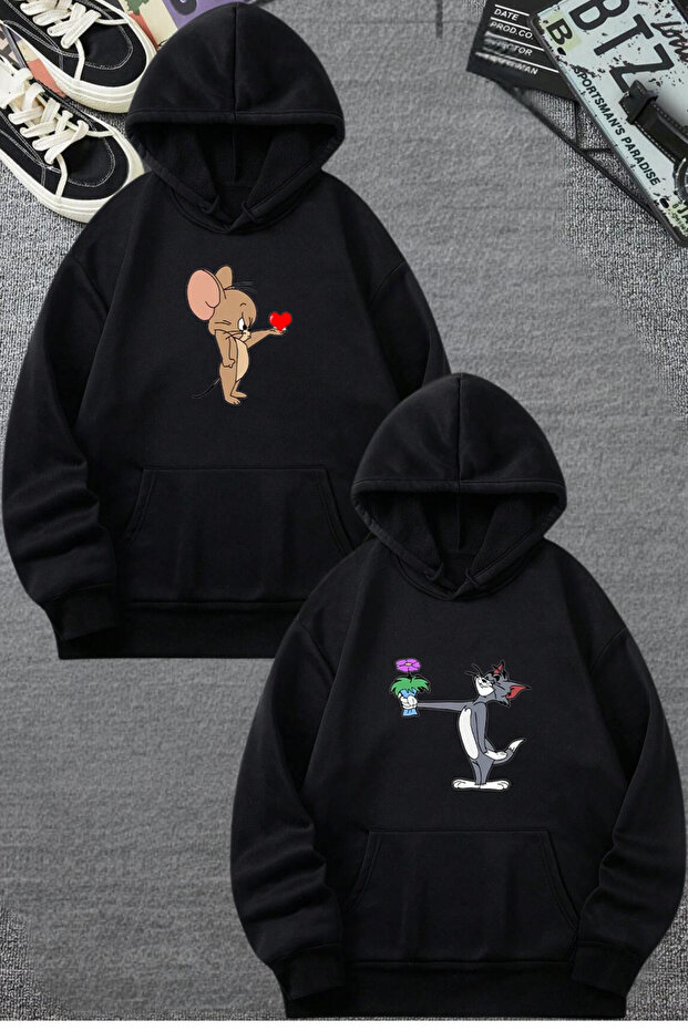 Tom and Jerry Printed Lover Combination Design Sweatshirt