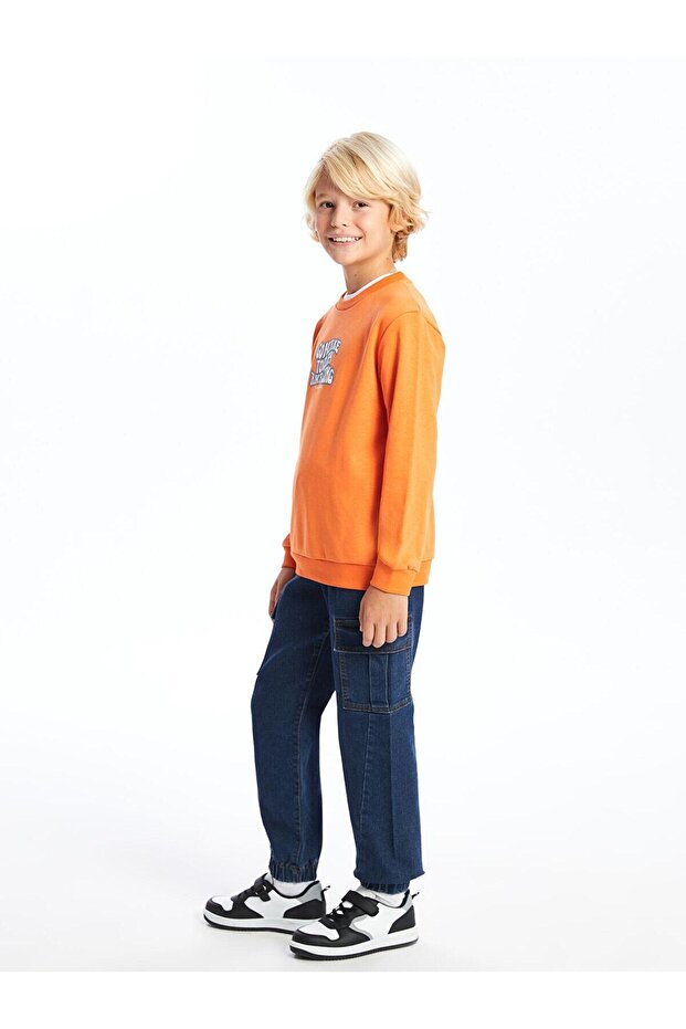 Kids Boy's Jeans Trousers with Adjustable Elastic Waist