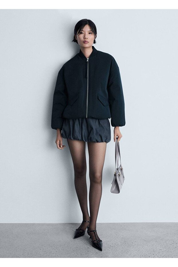 Çift fermuarlı bomber ceket - 2