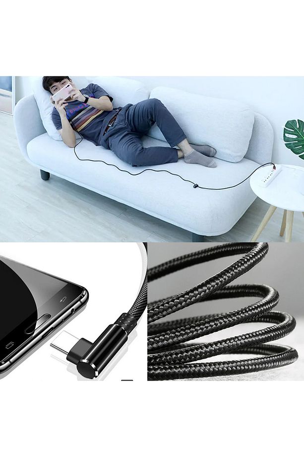 3 Metre TYPE-C Şarj Kablosu HIZLI Şarj Samsung Uyumlu Type c to Type C Uzun - 3