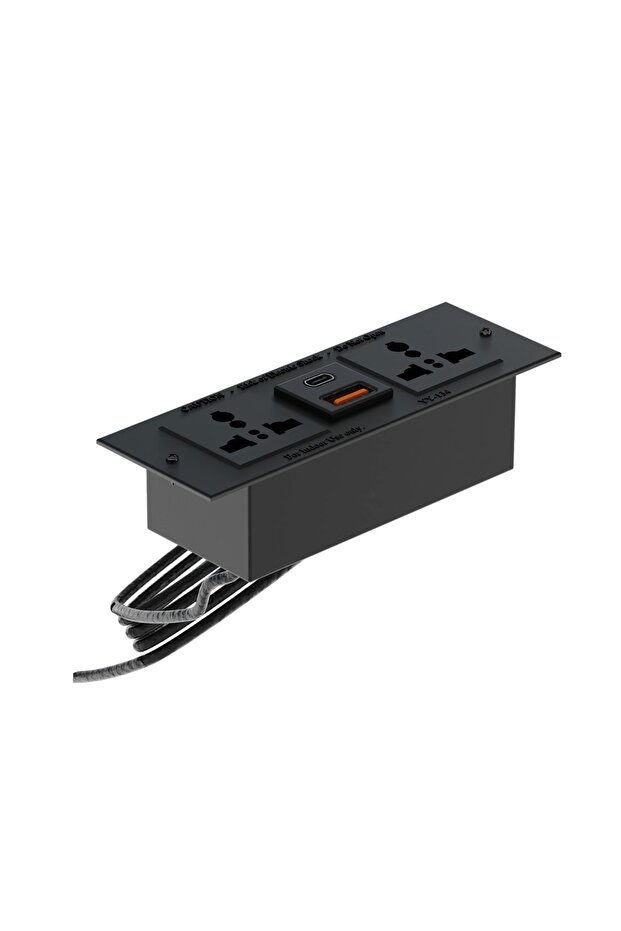 White MP1-HD-WHT-PM Writing Table with Power Module, Power Strip Desktop Socket Board - 7