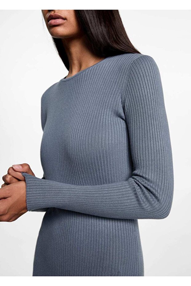 Lastikli Midi Elbise - 6