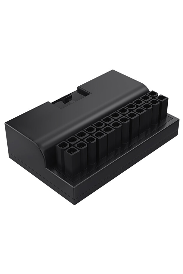 black TEUCER ATX 90 degree 24pin Power Plug Adapter Mainboard Power Connectors Modular Insulated p