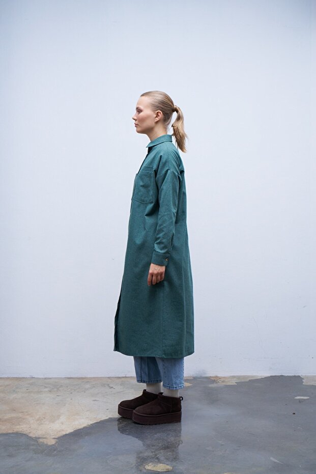 Kuşaklı Gömlek Yeşil - 5