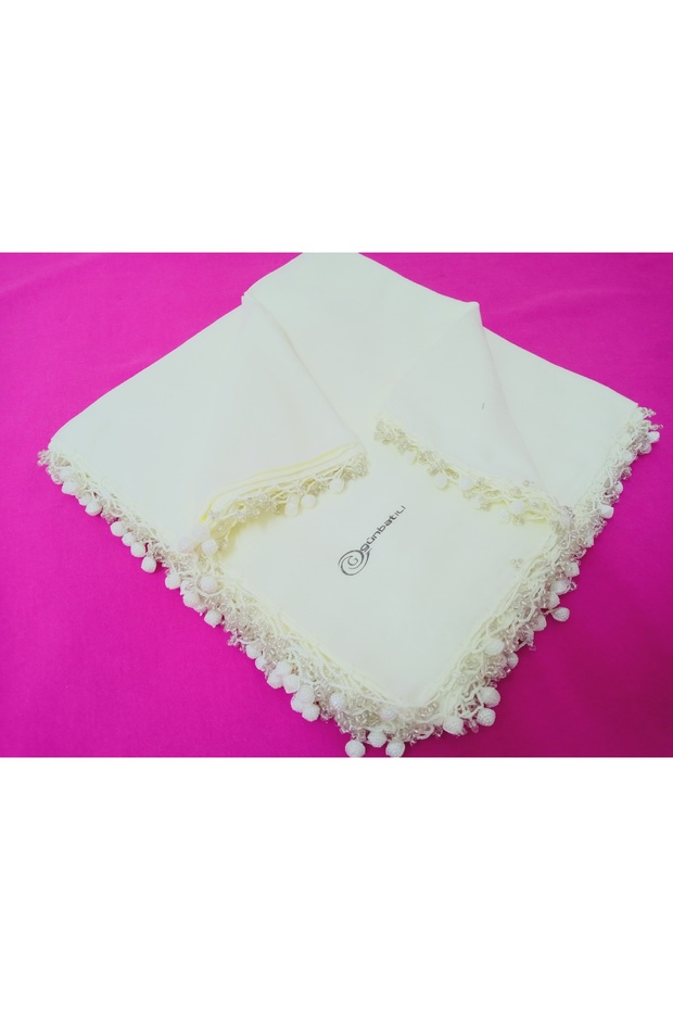 Handmade Blackberry Embroidered, Beaded Writing, Cheesecloth, Scarf, Yemeni, Mevlüt Cover with 4 Embroidered Sides