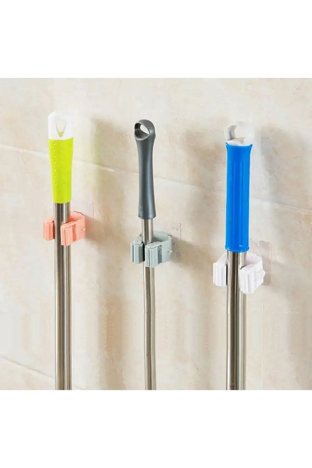 Hombak Paspas Süpürge Fırça Ve Mop Askısı Sap Tutucu Mutfak Banyo Askı - 1