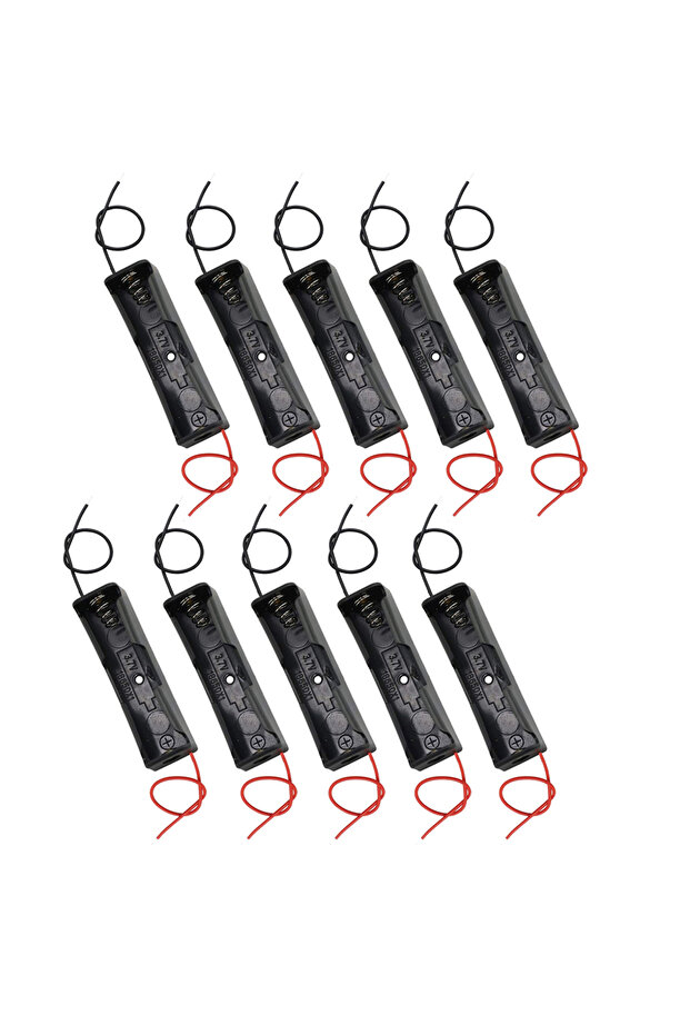 10Pcs 18650 Battery Holder Power Bank Plastic Battery Storage Box Case With Lead Wire 150mm Hold ...
