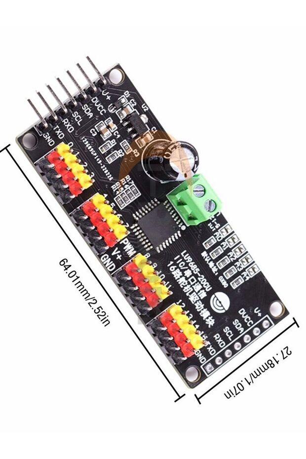 لوحة تشغيل سيرفو PWM LU9685 ذات 16 قناة وواجهة IIC ووحدة تحكم LU9685 لروبوت Ar-duino... - 7