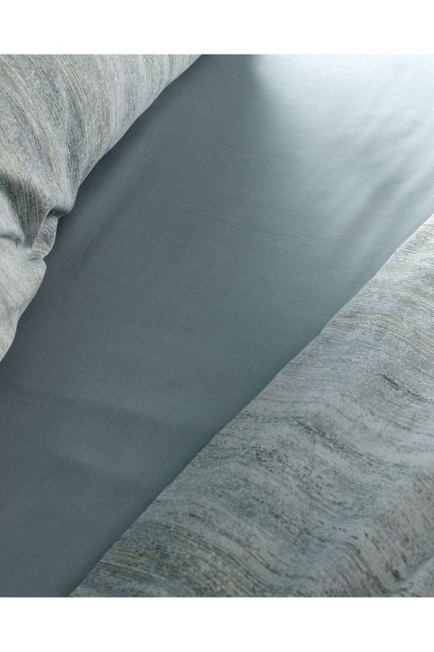 Sarthe King Size %100 Pamuk Madame Coco Crep Baskılı Nevresim Takımı - Mavi - 4