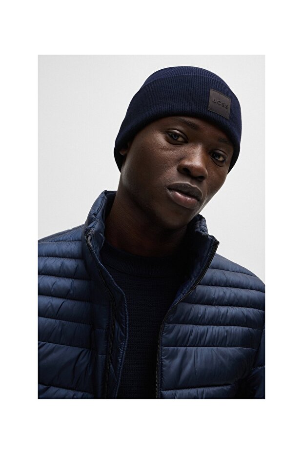 Logo etiketli, örme pamuk bere - 5