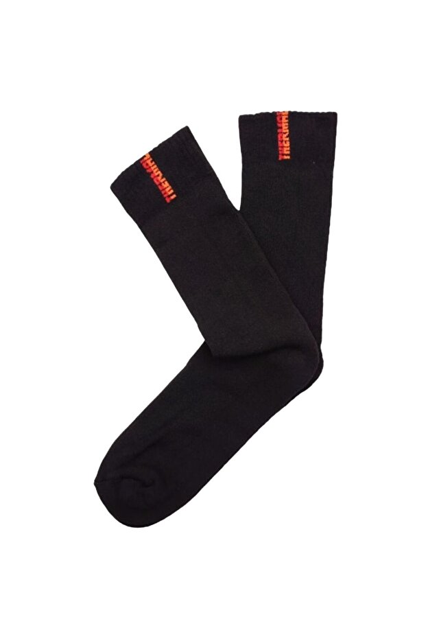 Men's Black Winter Thick Cotton Thermal Long Terry Socks