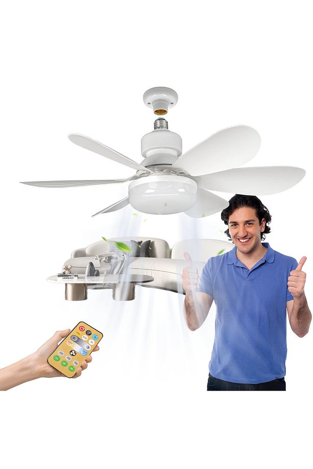 Dimmable Light Color Temperature Modern Mount Control Smart E27 Led Ceiling Fan Light ( 5 Kanatlı ) - 2