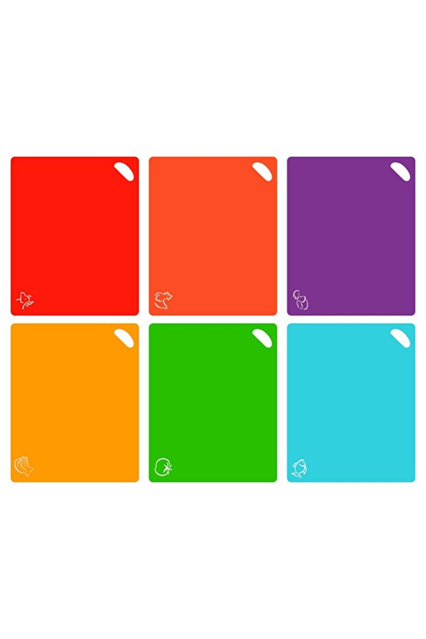 6Pcs 6Pcs Colorful Flexible Plastic Non-slip Chopping Block Christmas Cutting Board Cutting Mats Wit