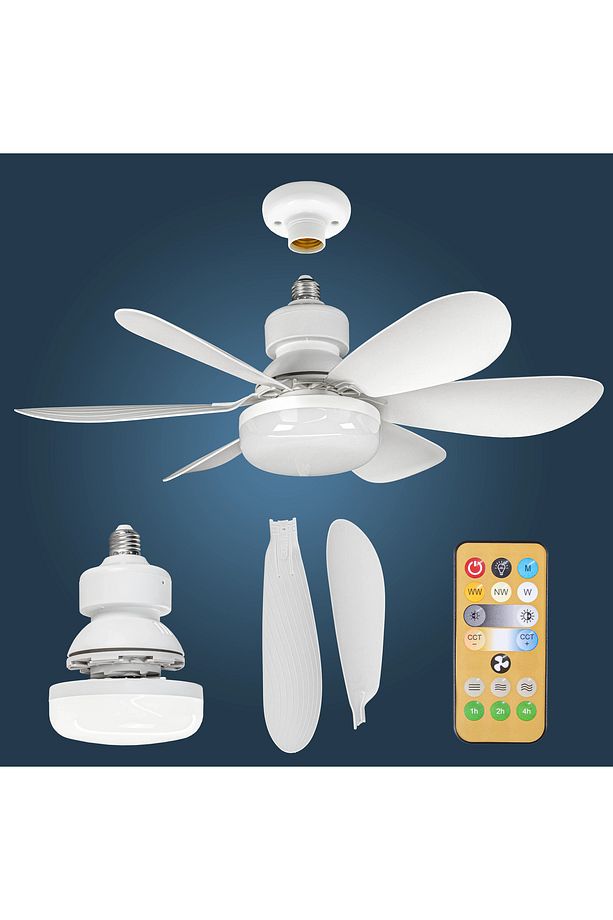Dimmable Light Color Temperature Modern Mount Control Smart E27 Led Ceiling Fan Light ( 5 Kanatlı ) - 4