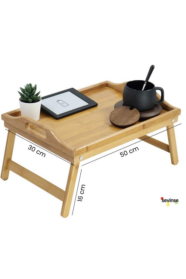 Bambu Katlanır Ayaklı Keyif Tepsisi 30 x 50 - 4
