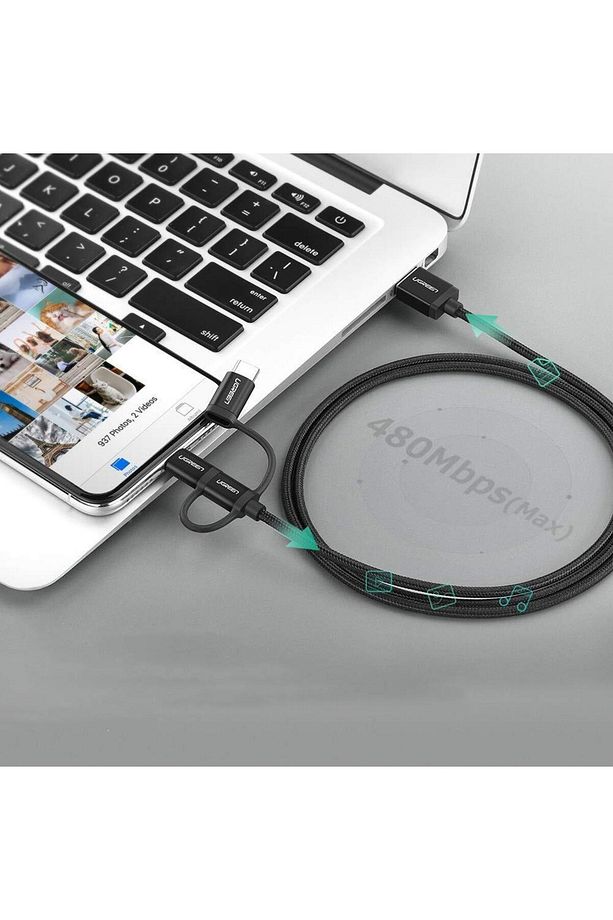 3 In 1 Ios Lightning Type-c Micro Usb Şarj Ve Data Kablosu Silver - 3