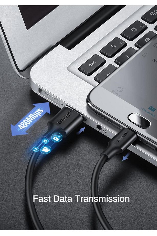 Micro Usb Data Ve Şarj Kablosu Siyah 1 Metre - 5