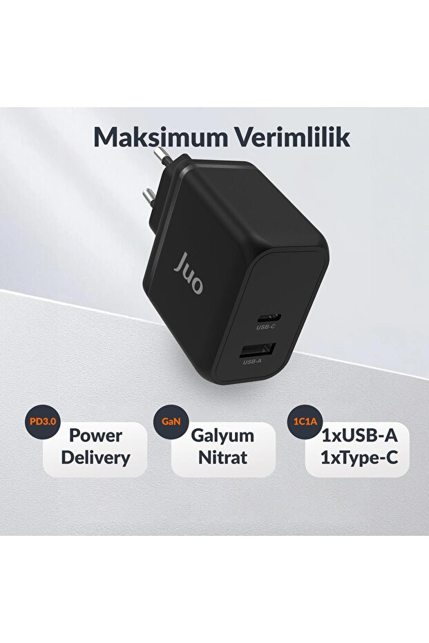65w Gan Usb-c Usb-a Şarj Aleti Iphone & Ipad & Macbook & Notebook Uyumlu Pd Type-c Hızlı Şarj - 2