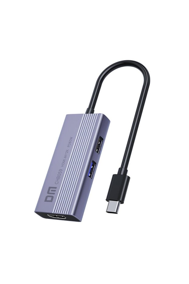 Chb059 Type-c إلى 4k Hi 2*usb-a Pd 60w Sd وقارئ بطاقات Micro Sd معدد الإرسال