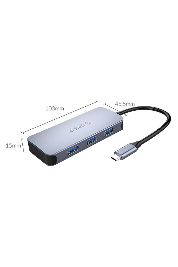 Type-c To 3*usb 3.0 4k Hdmı Gigabit Ethernet Pd Çoklayıcı Dönüştürücü Hub - 5