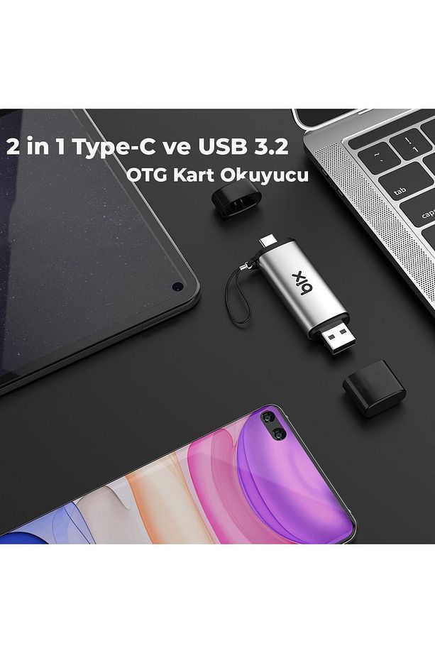 Adp-11 Type-c Ve Usb 3.2 Sd Ve Micro Sd Otg Hafıza Kartı Okuyucu - 4