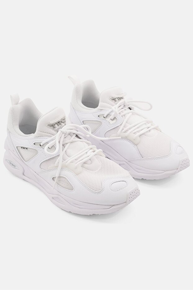 Men Lace Up TRC Blaze Triple Sports Shoes, White - 1
