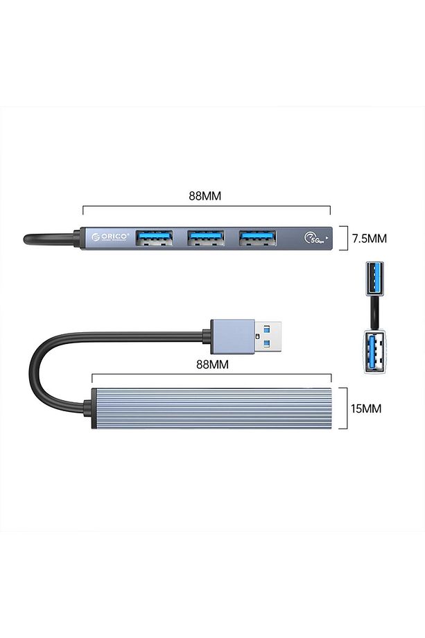 Usb-a To Usb 3.0 Alüminyum Alaşım 4 Portlu Çoklayıcı Hub - 5