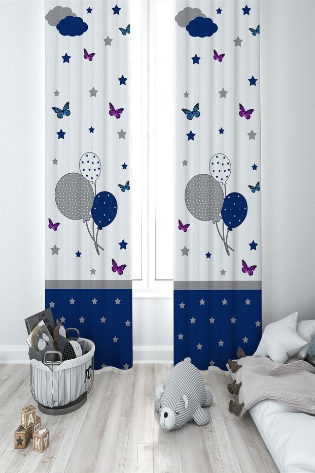 Butterfly Kids and Baby Room Background Curtain 2 Wings Mkt-009