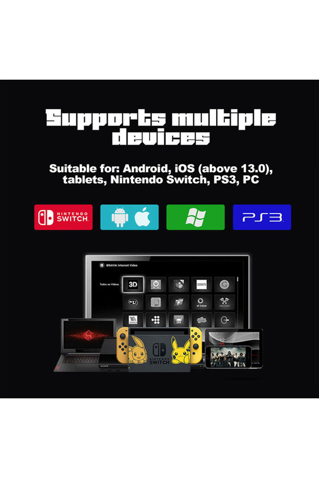 PG-9777 Stretchable Gamepad Bluetooth Game Controller For PC  iOS Android Switch Adjustable Vibra... - 3