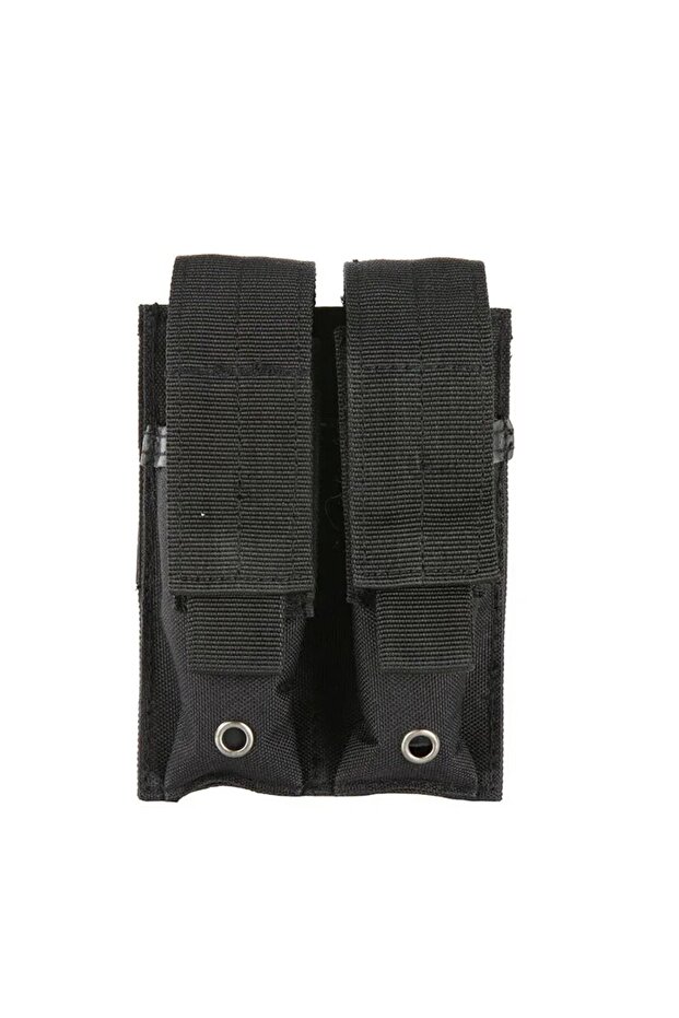 Black Tactical Magazine Pouch Double Pistol Mag Bag Molle Flashlight Pouch Torch Holder Case Outdoor