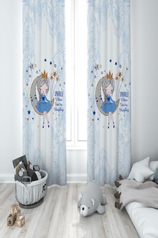 Baby Kids Room Moon Princess Girl Background Curtain Mktyfp-017