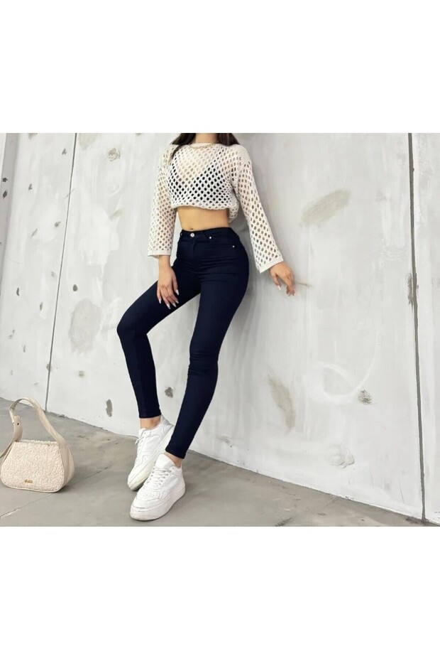 Asia Black Full Licra High Waist Sknny Slim Bear Jeans