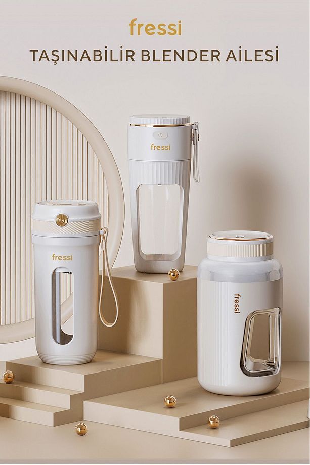 Kişisel Smoothie Blender Taşınabilir Şarjlı Öğütücü Fonksiyon Smothie Blendır 80w 350ml Krem Fr-bl03 - 9