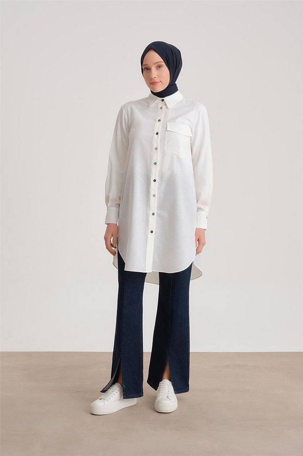 Desenli Tunik Ort4371 Camel - 2