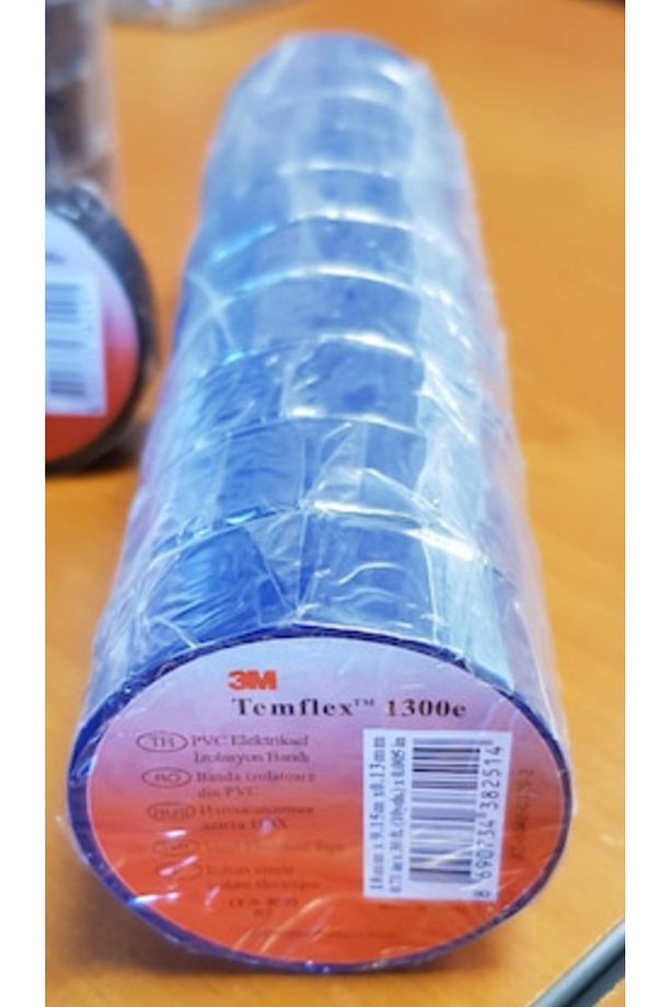 Temflex 1300e Izole Bant 18mmx9.15mt Siyah 10 Adet - 1