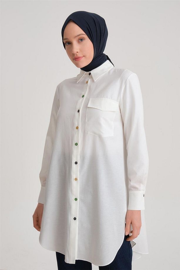 Desenli Tunik Ort4371 Camel - 1