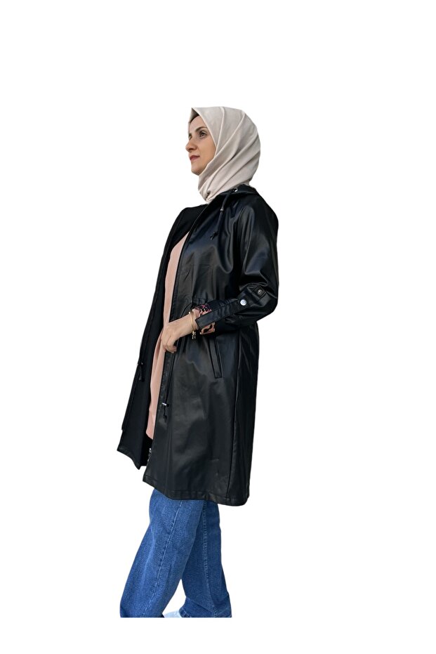 Kadın Cepli deri ceket - 2
