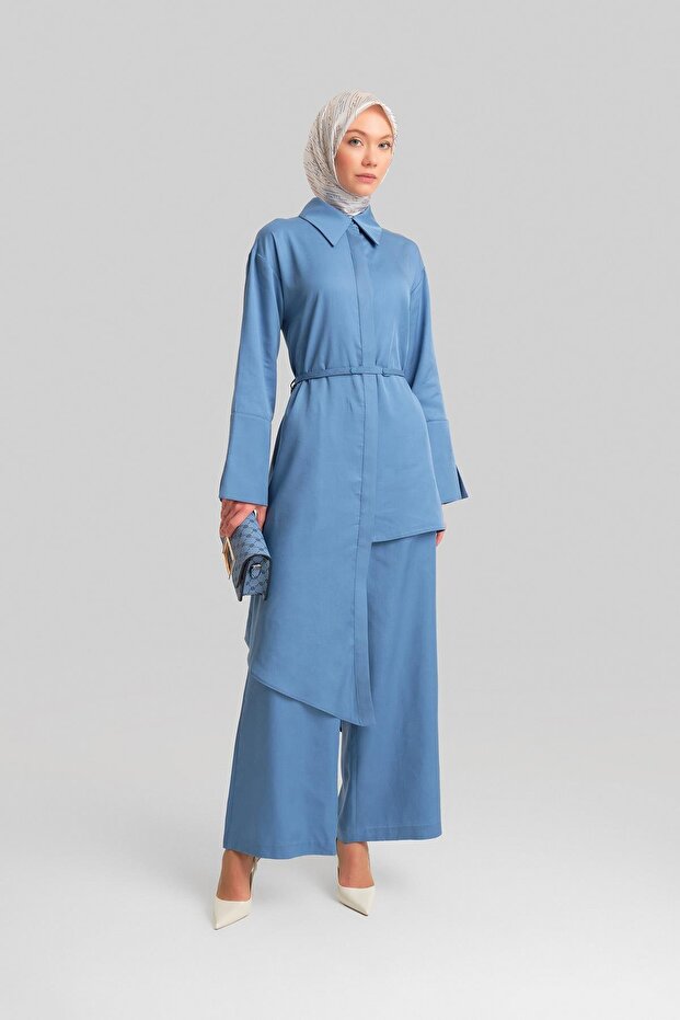Indigo Palazzo Trousers - 24Y2615 Model