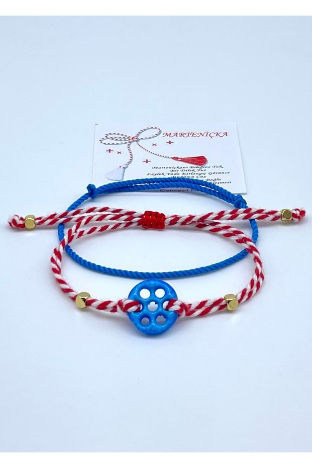 Gift Syriac Evil Eye Beaded Marteniçka Card Gelatin Bracelet Set