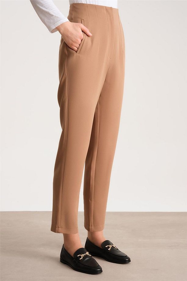 Yüksek Bel Havuç Pantolon Ort2518 Camel - 5
