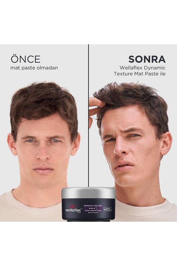 Wellaflex Men Dynamic Texture Mat Paste Erkek Dinamik Doku Saç Macunu Wax Ultra Strong Hold 75 ml - 4