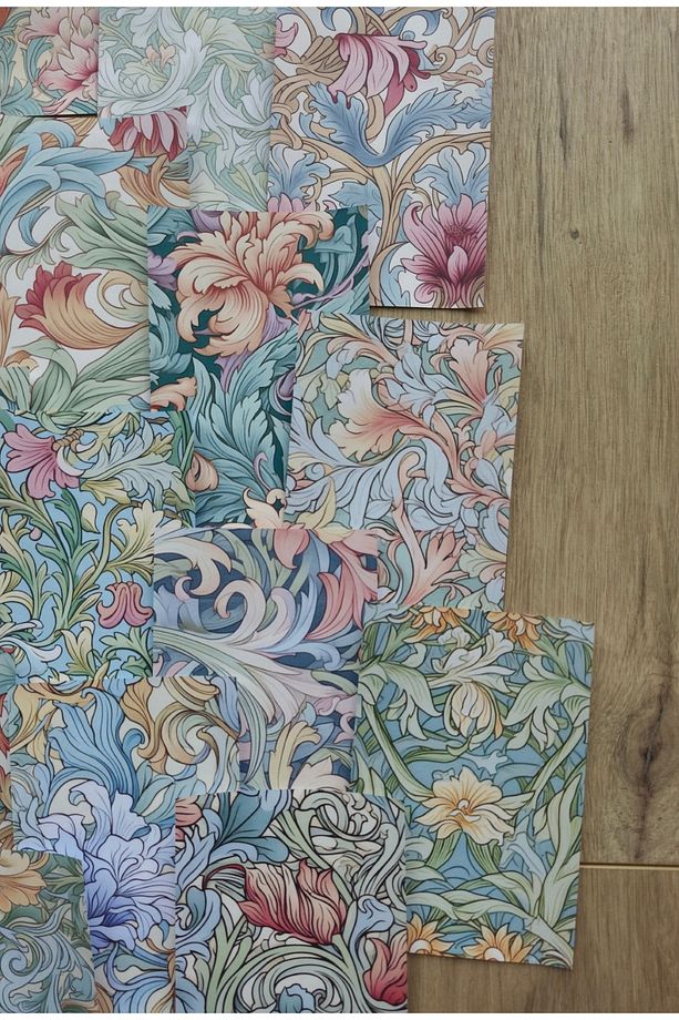 15 Adet Şal Desen Scrapbook Kağıt Seti Bullet Journal Dekupaj Kağıdı - 3