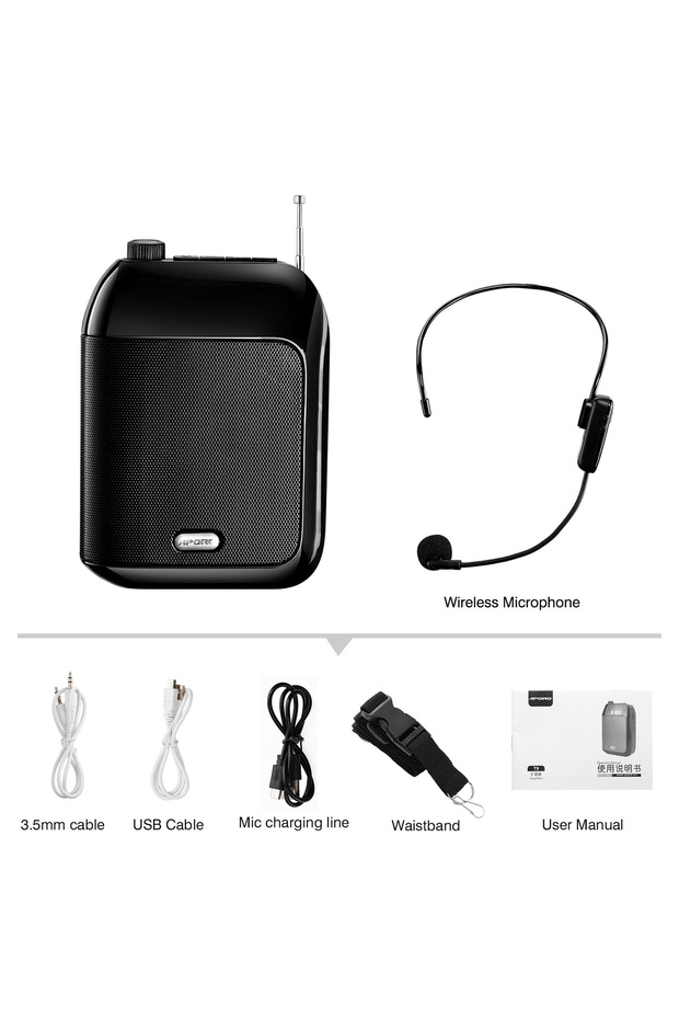 Bluetooth UHF Wireless Voice Amplifier Portable For Teaching Lecture Tour Guide Promotion U-Disk ... - 7