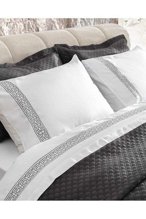 Somme Çift Kişilik 7 Parça Çeyiz Seti - Antrasit - 5